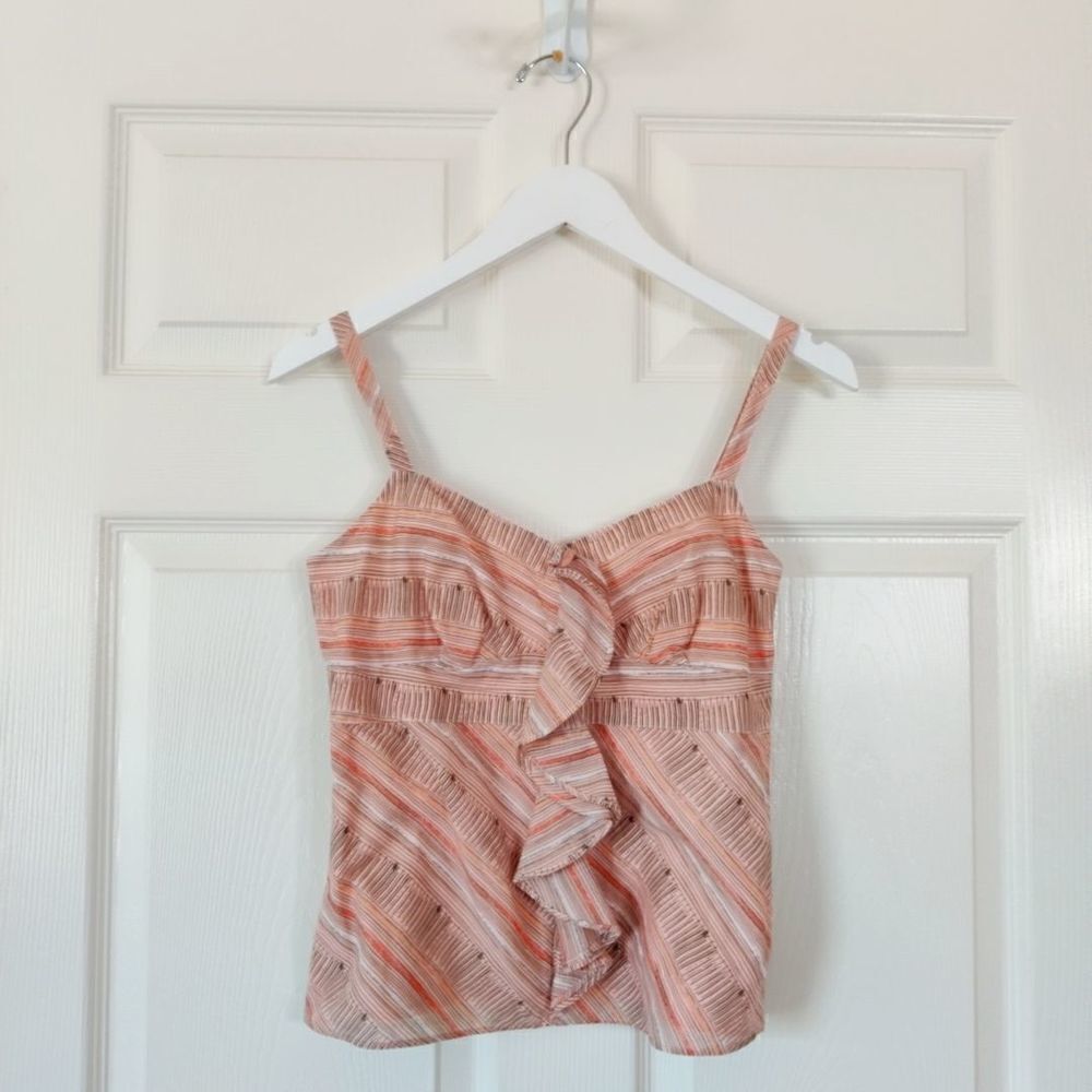 Ann Taylor LOFT ruffle cotton tank top sz 2P